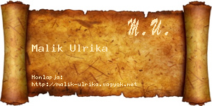 Malik Ulrika névjegykártya